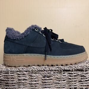Nike Air Force 1 Winter Black Thunder Grey Gum /Sherpa Men's Size 7.5